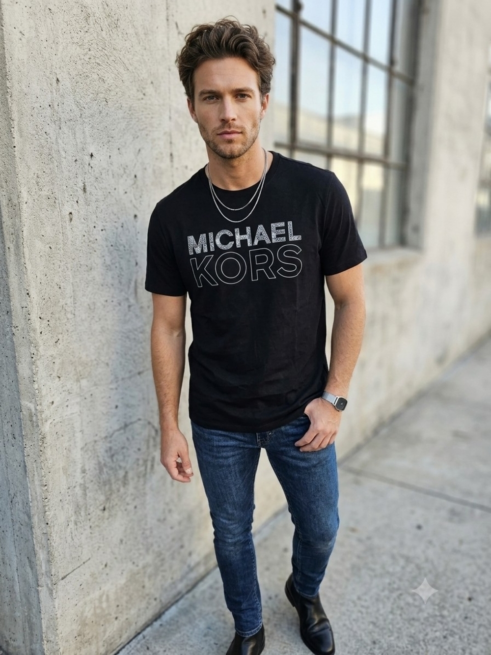 Michael Kors Black Men's Logo Short Sleeve Tee